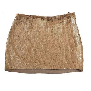 Haute Hippie XS Sequin Mini Skirt in Tan/Khaki